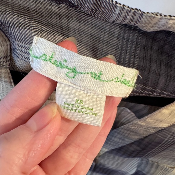 Staring at Stars - Sheer Plaid Blouse - Blue Plaid - Picture 2 of 5